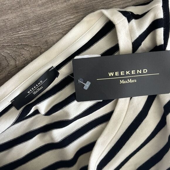 Weekend Max Mara Cotton white/black long-sleeve NEW - Picture 4 of 5